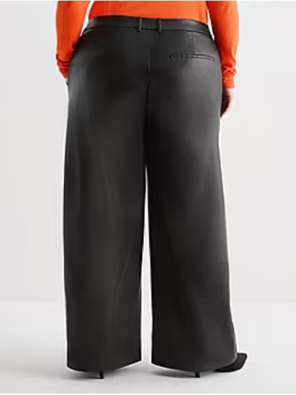 🖤 NWT Ashley Graham Plus Size Faux Leather Wide Leg Trouser Pants 20W, 24W, 26W - Picture 4 of 7